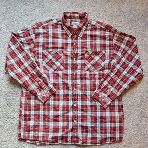 Carhartt Plaid Button Down Shirt Mens XXL Red White Long Sleeve Cotton